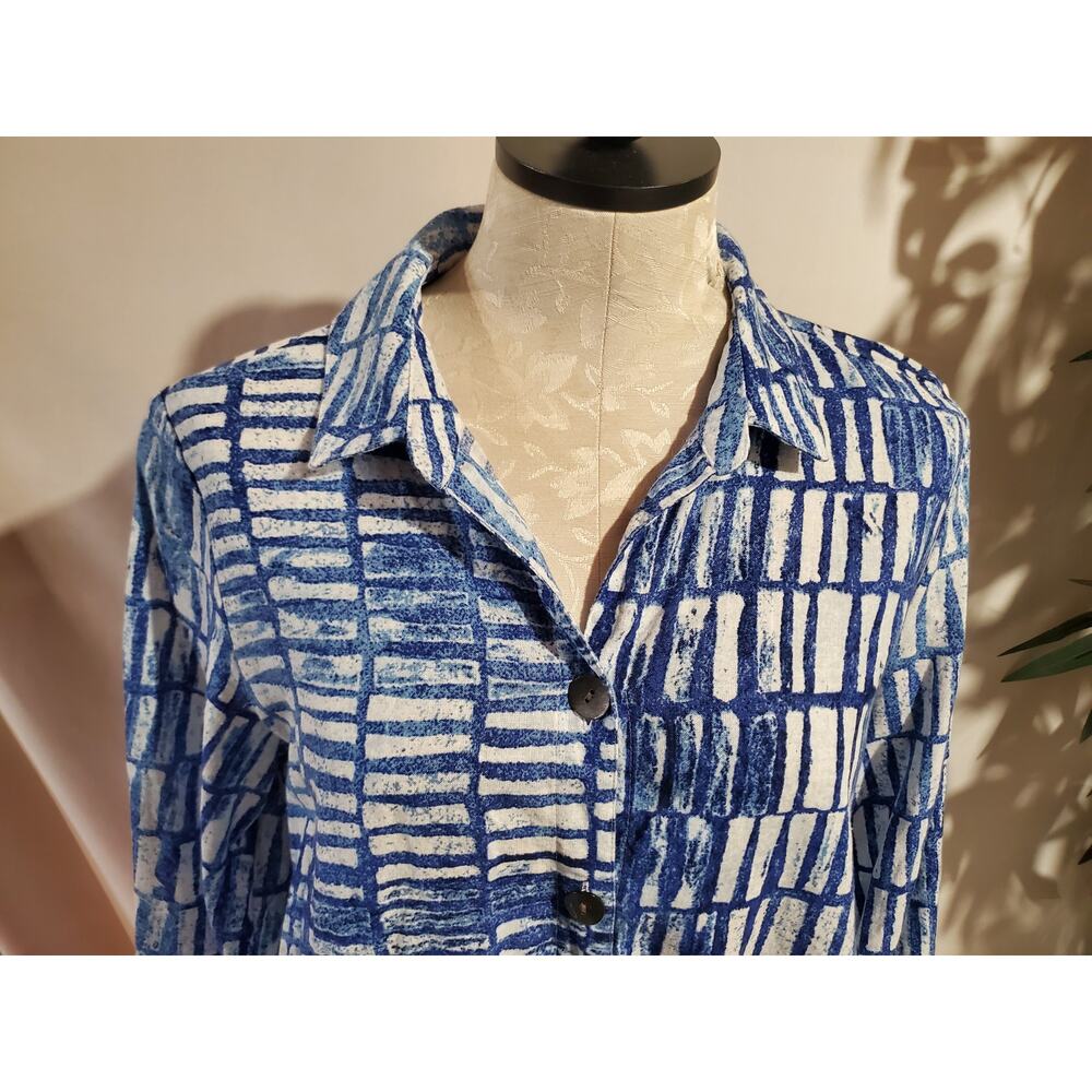 Habitat Clothes to Live in Asymmetrical Shell Button Top Size S Coastal Linen - Picture 5 of 9